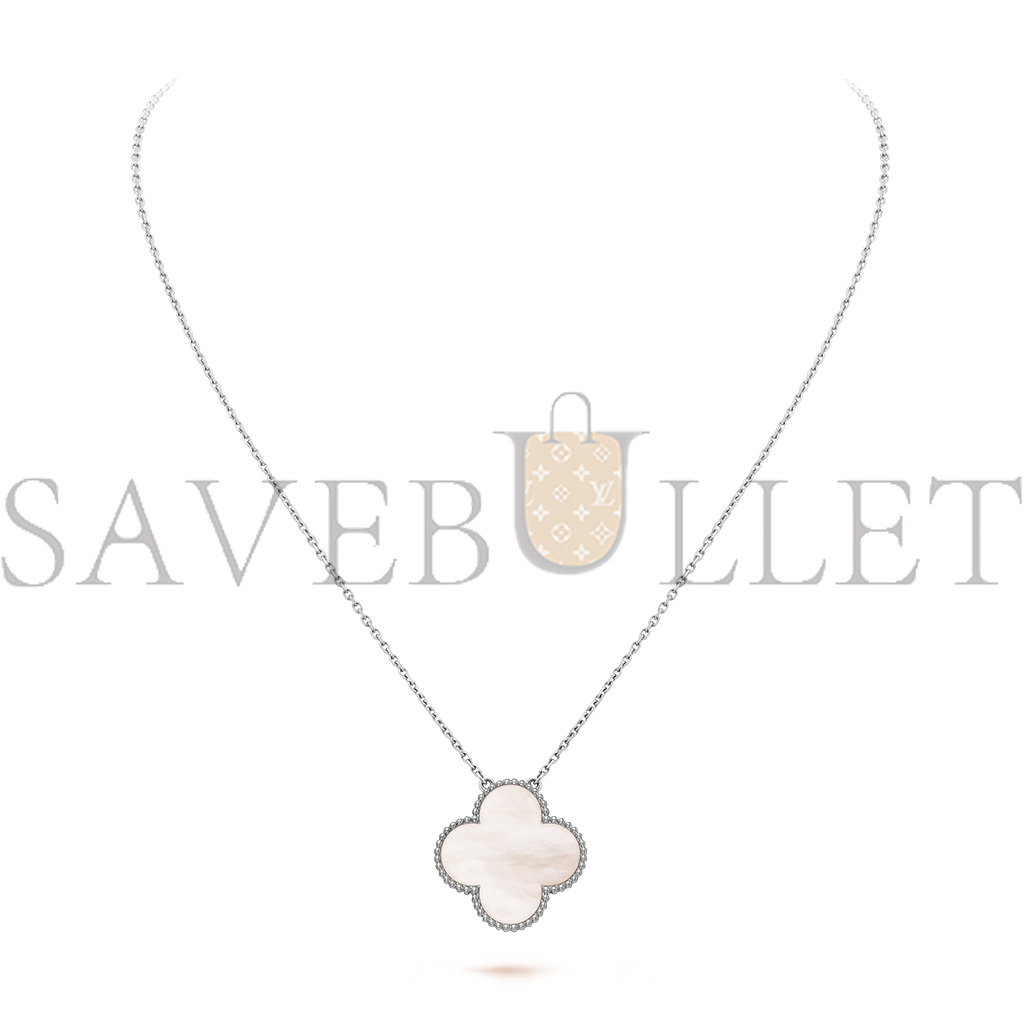 V*N CL*F arpels magic alhambra pendant - white gold, mother-of-pearl vcarn32200